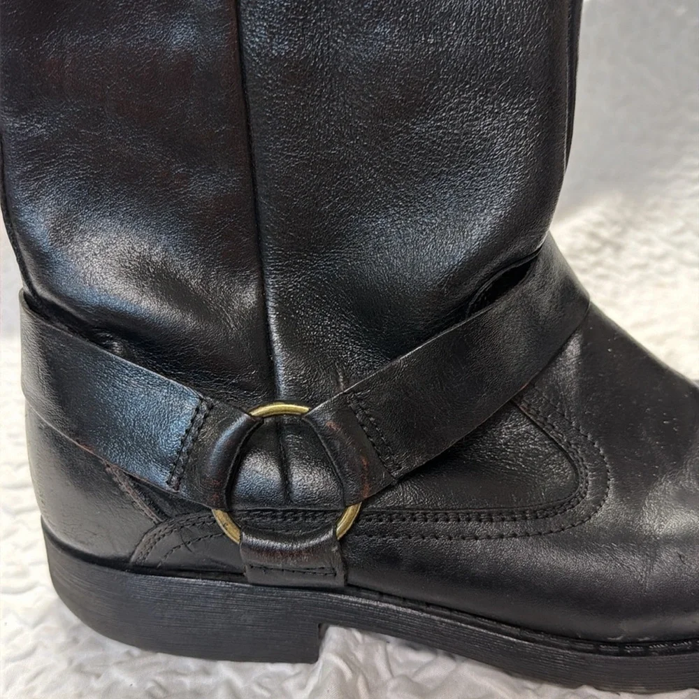 Chaps Black Leather Men's Boots